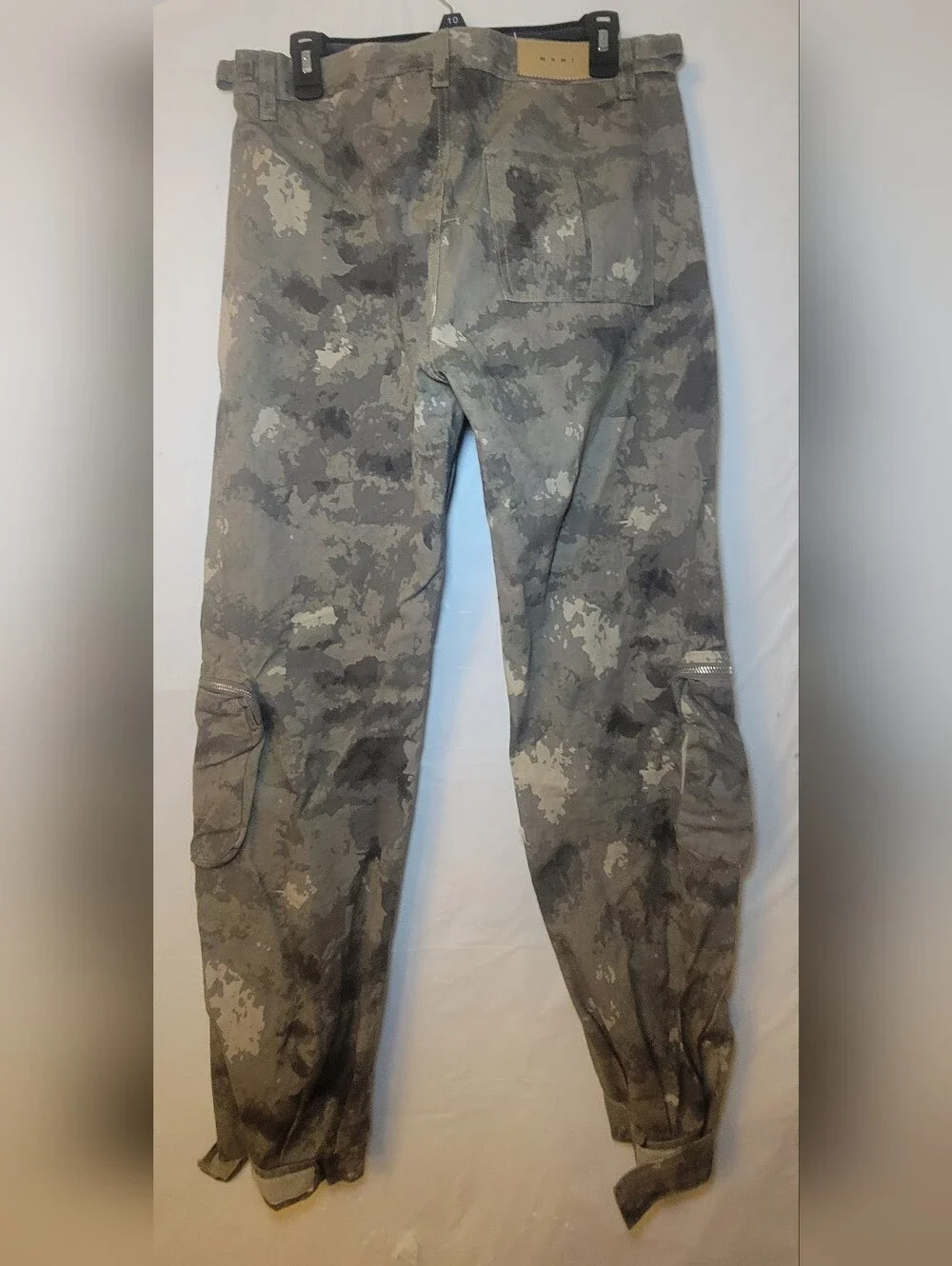 MNML Men's Gray Camo Utility Cargo Pants